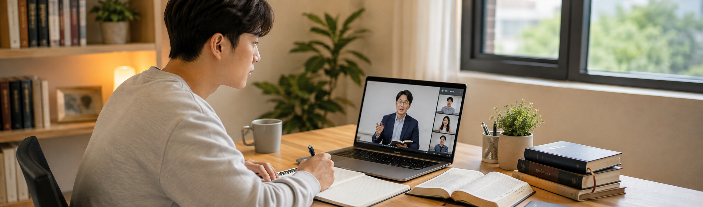 オンライン授業を受ける学生